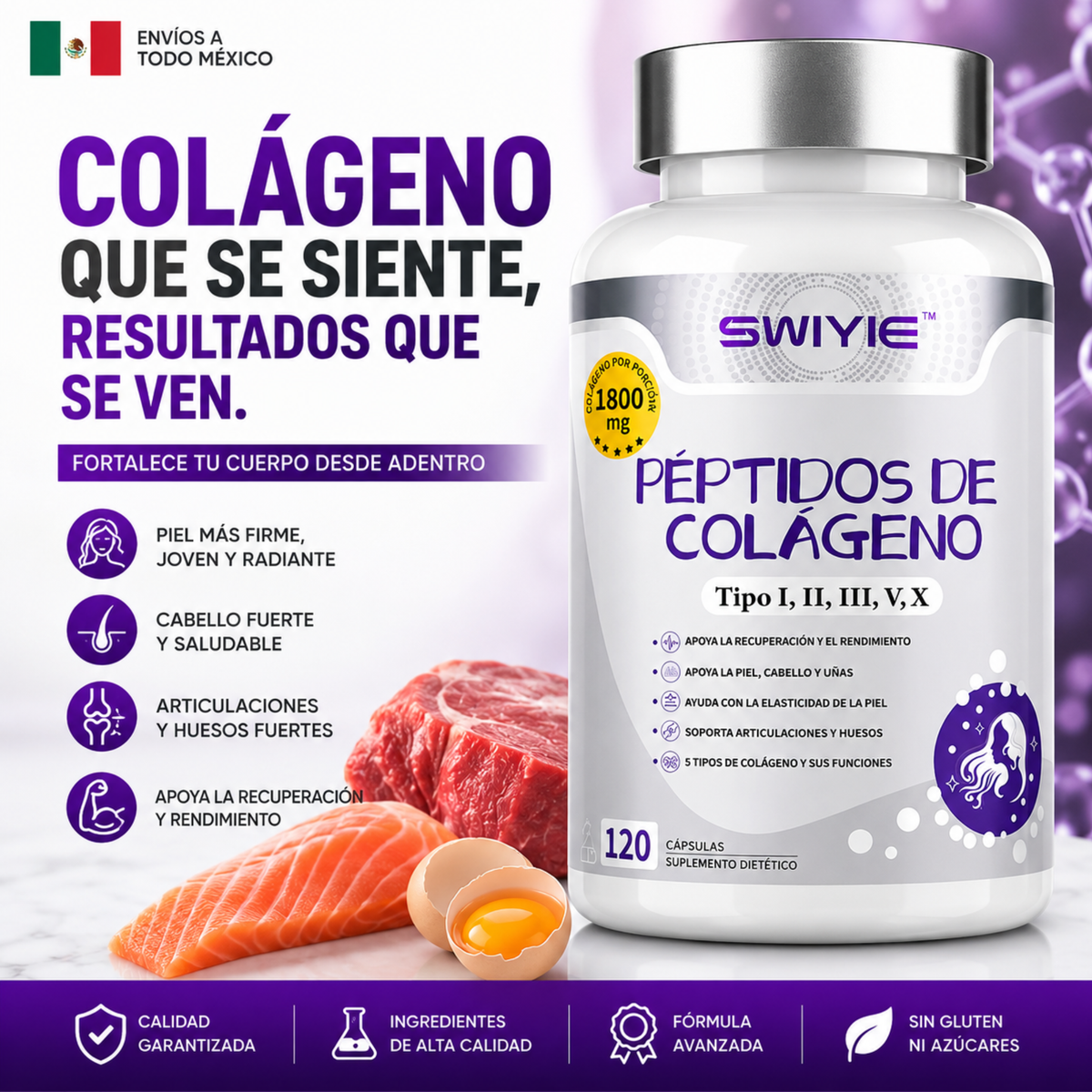 Elúviya® – Colágeno I, II, III, V y X | Más Firmeza, Fuerza y Confianza