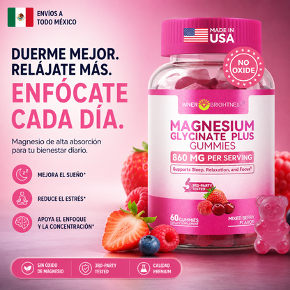 Elúviya® – Magnesio Glicinato en Gomitas – Insomnio y Estrés | Sueño Profundo