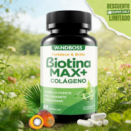 Elúviya® - Biotina Max+ Colágeno | Cabello Fuerte, Uñas Sanas y Piel Radiante