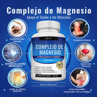 Elúviya® – Magnesio Complex para Relajación, Bienestar y Deshinchazón 90 Capsulas