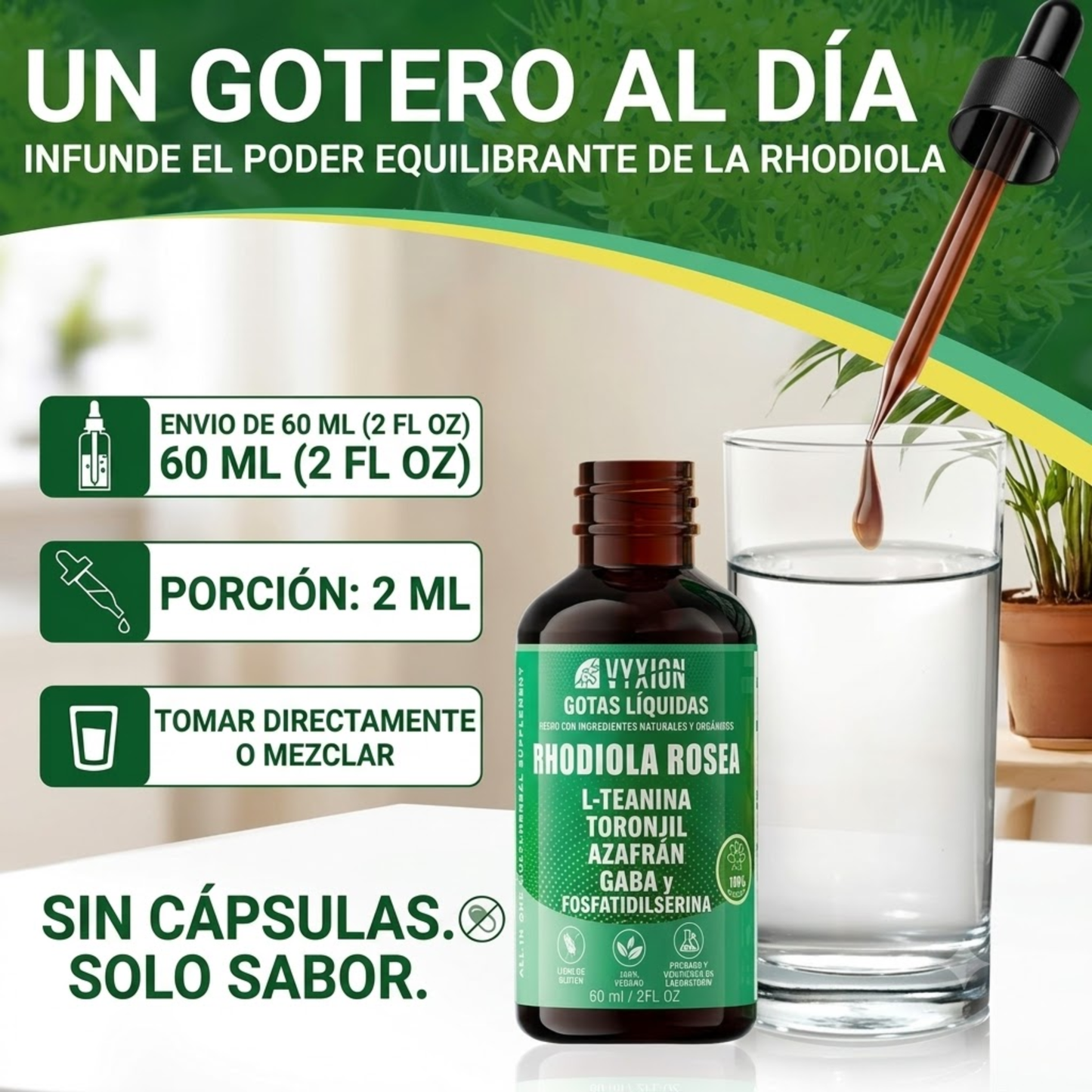 VYXION Organic 10 in 1 Rhodiola Rosea Liquid Drops
