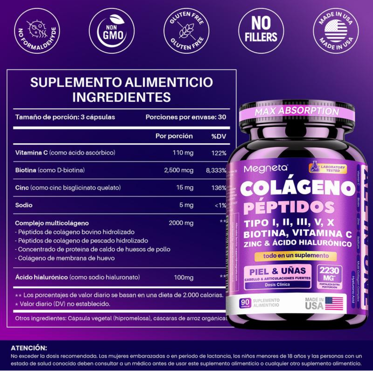 Elúviya® – Multi Collagen 5 en 1 | Recupera Piel, Cabello, Uñas y Movilidad