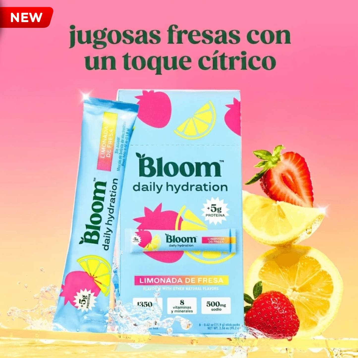 Elúviya® – Hydration Sticks Fresa-Limón | Más Hidratación, Energía y Recuperación