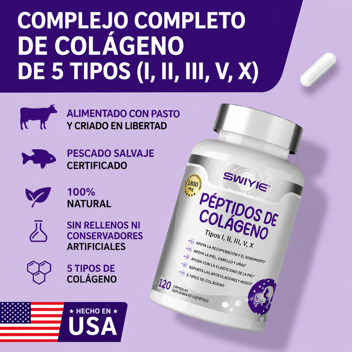 Elúviya® – Colágeno I, II, III, V y X | Más Firmeza, Fuerza y Confianza