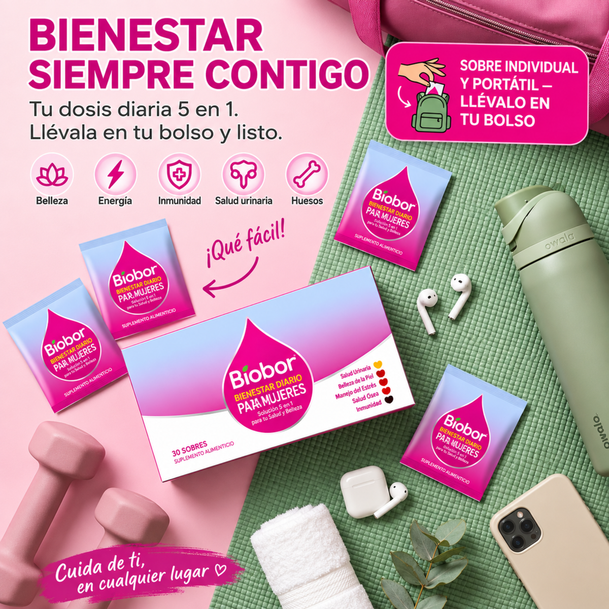 Gomitas 5 en 1 para Mujer| Energía, Estrés, Belleza y Bienestar
