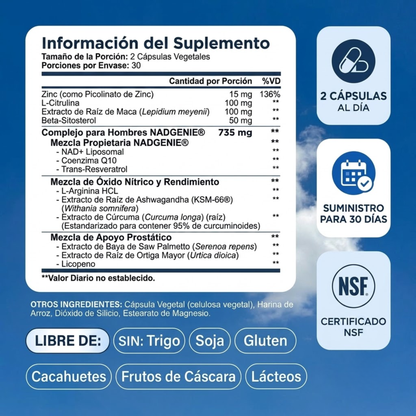 Elúviya® – NAD+ Men’s Complex | Reactiva Tu Energía y Rendimiento Masculino