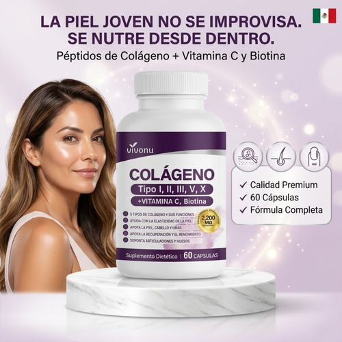 Elúviya® – Colágeno 5 en 1 | Cabello Fuerte, Piel Firme y Uñas Resistentes