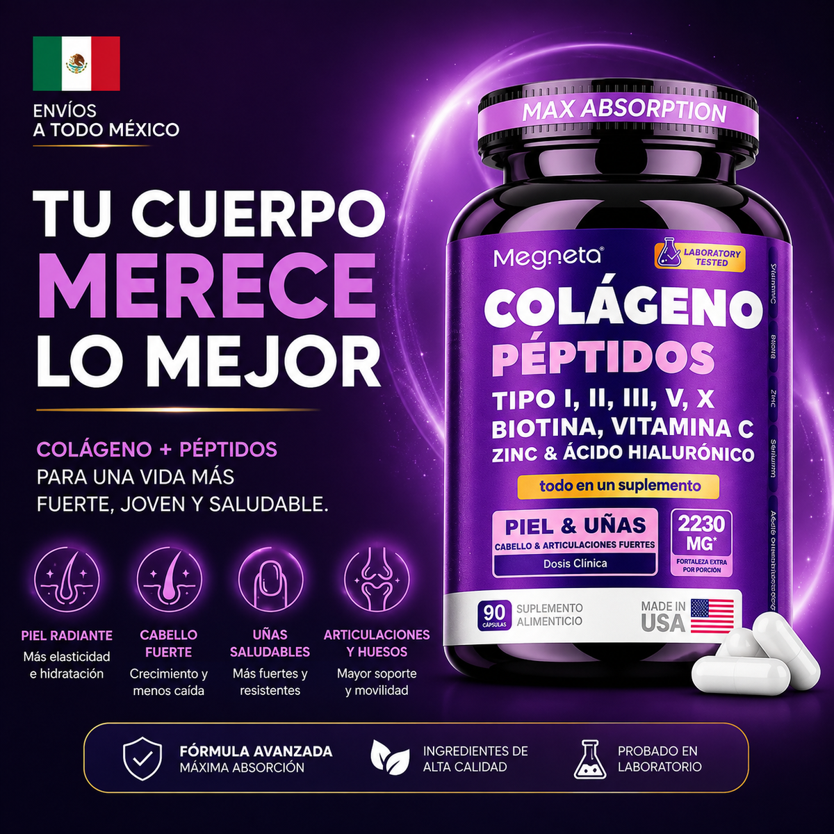 Elúviya® – Multi Collagen 5 en 1 | Recupera Piel, Cabello, Uñas y Movilidad